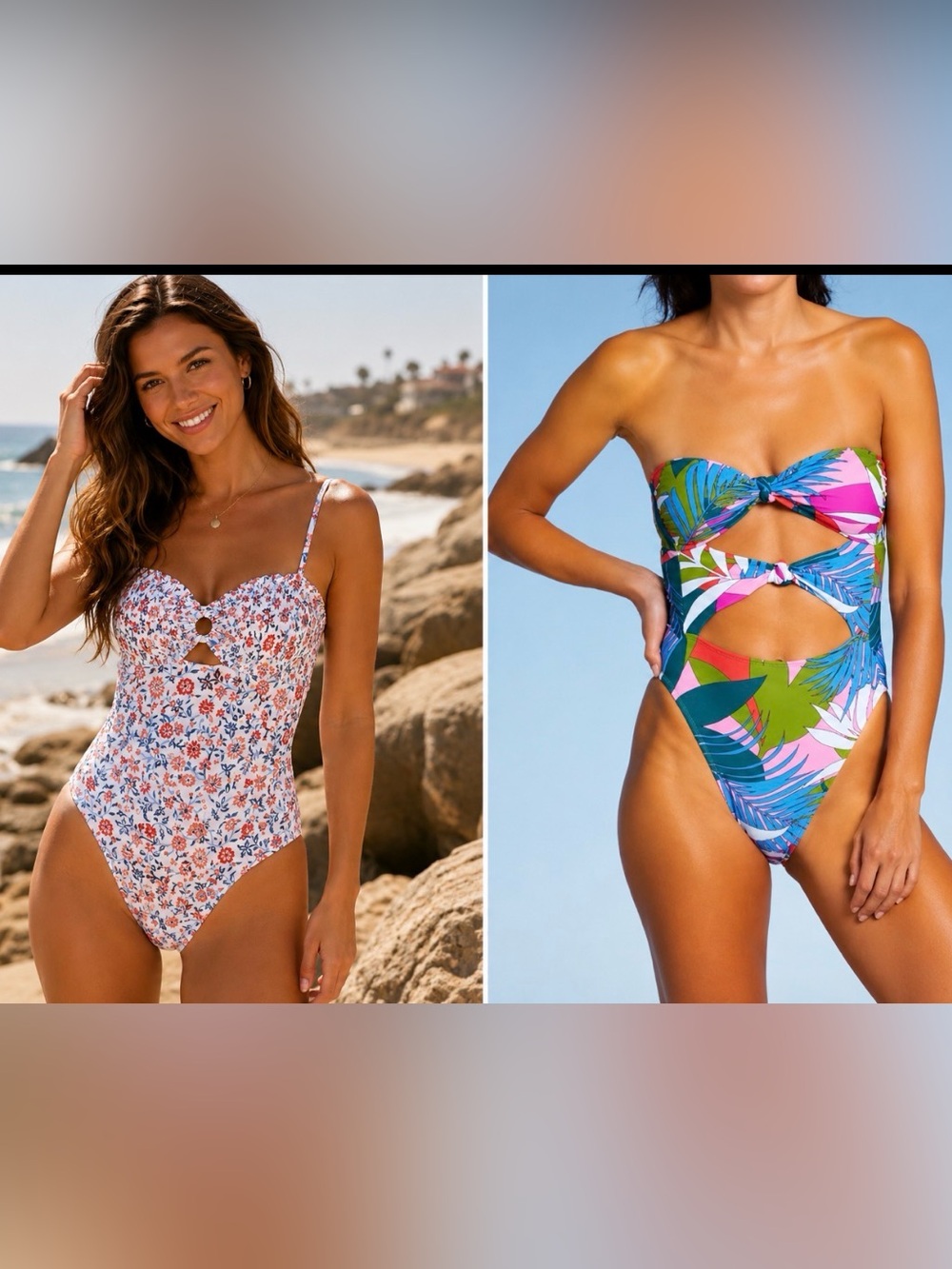 Lot Of 2 Women’s Teens XSmall swimsuits, CottageCore, Retro, One Piece, Resort